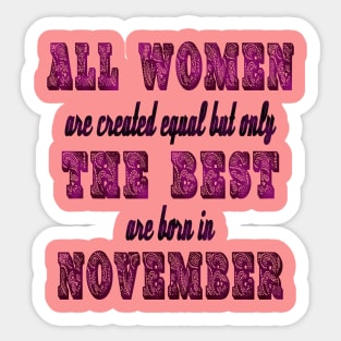 Birthday Woman November Girl Sticker